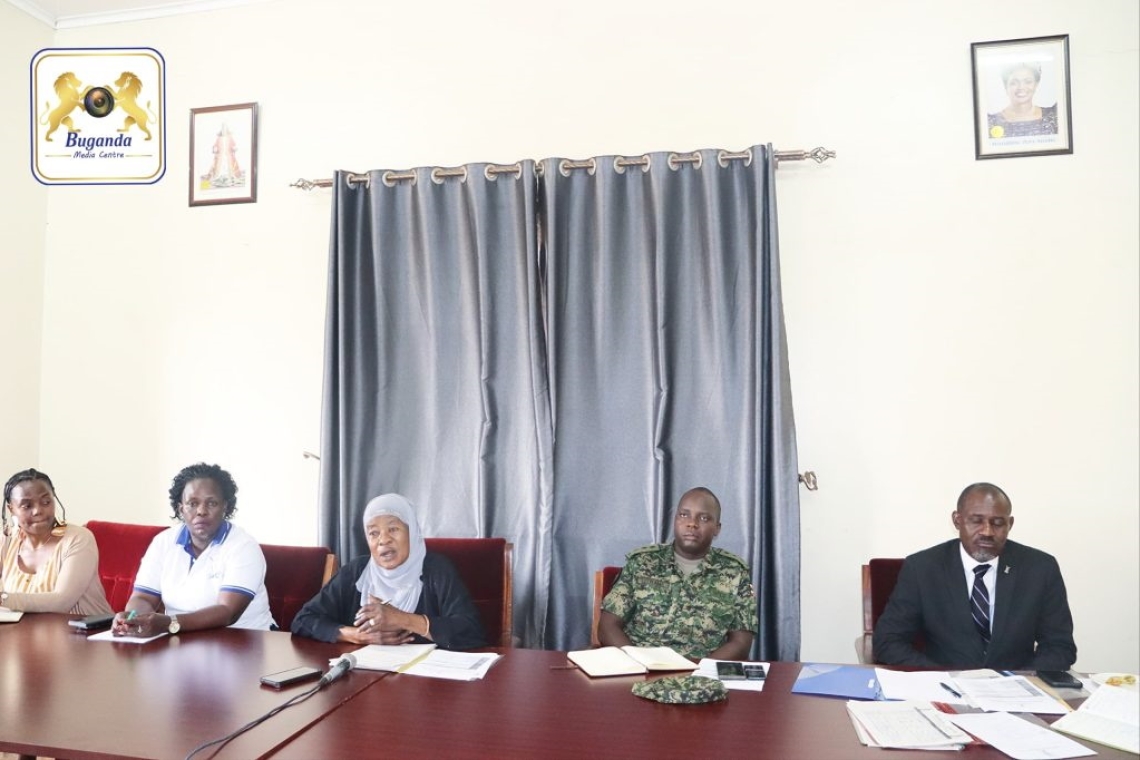 Owek. Mariam Mayanja Nkalubo Nasejje speaks during a meeting with the Buganda Children’s Day 2025 organizing committee at the Lubiri in Mengo